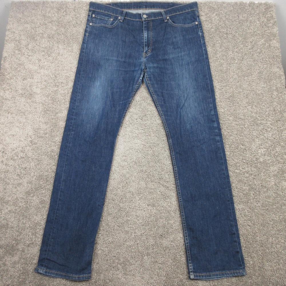 Levis Jeans Mens 38x34‎ Blue 513 Slim Straight Faded Zip Fly Stretch Denim Pants